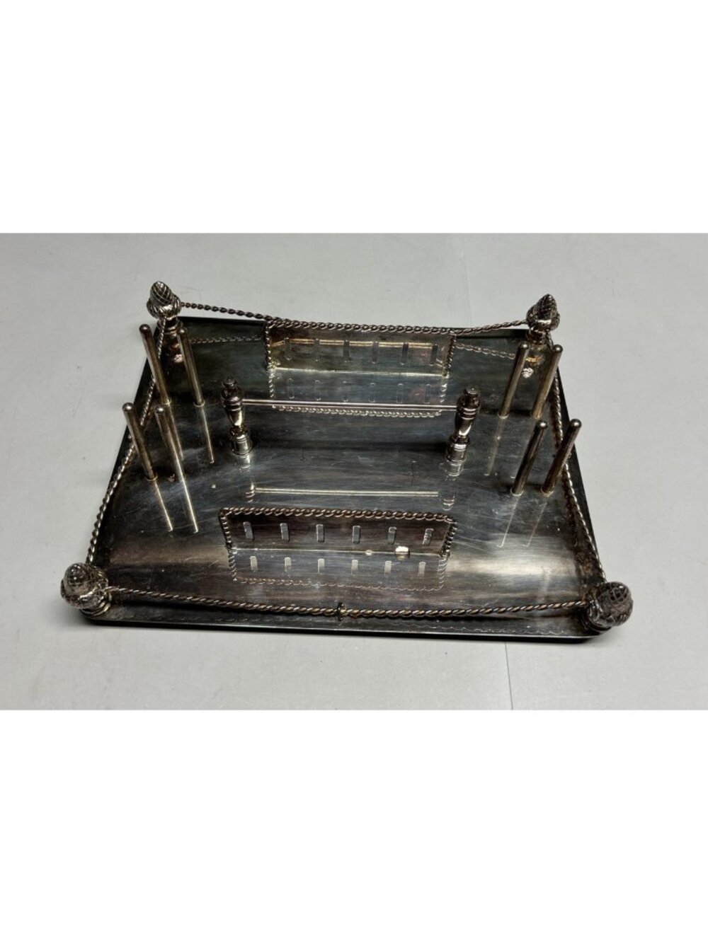Vintage Silver Plated Silverware Serving Caddy